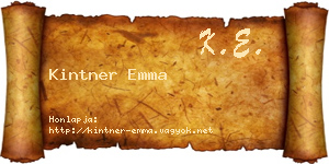 Kintner Emma névjegykártya